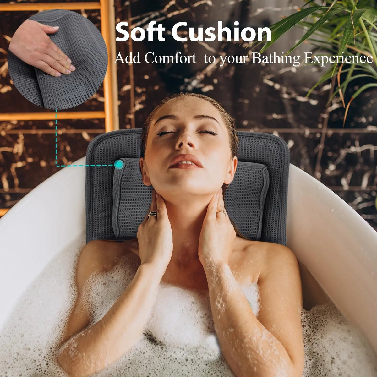 Full-Body Bath Pillow Breathable Padded Fabric & Non-Slip
