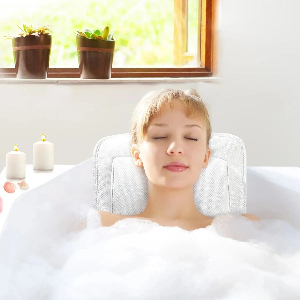 Full-Body Bath Pillow Breathable Padded Fabric & Non-Slip