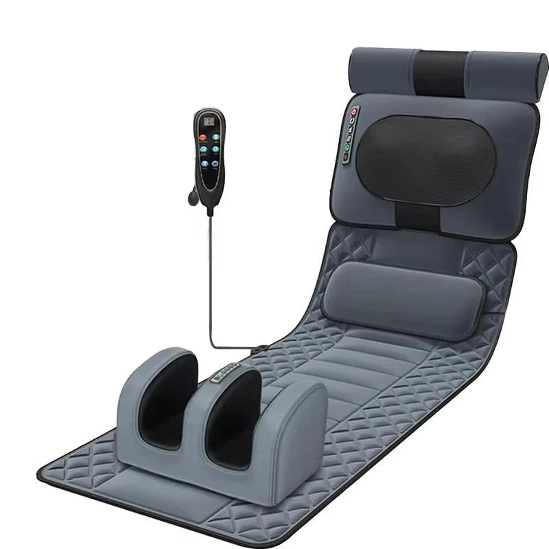 Full Body Massage Mattress Heated Neck Detachable Foot Massager Foldable