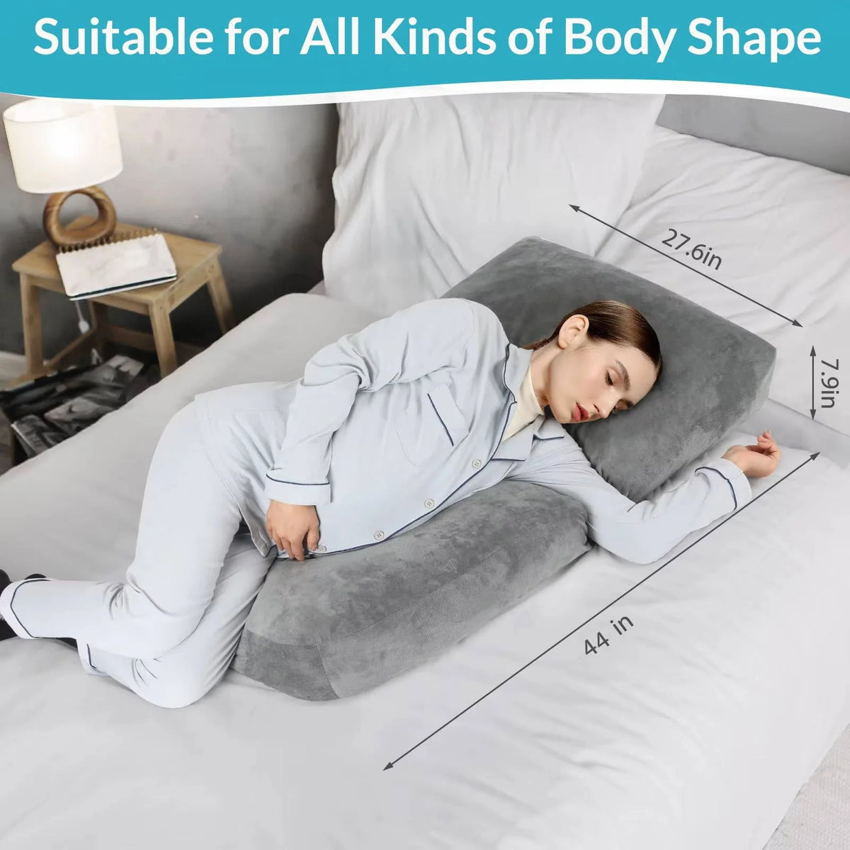 Full Body Pillow Adjustable Crushed Sponge Removable Cover