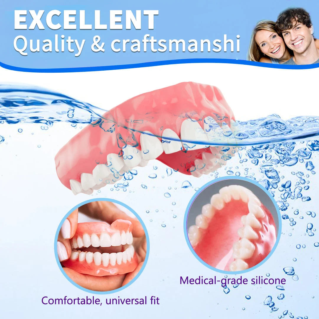 Full Denture Set Moldable Custom Fit Natural-Looking Teeth