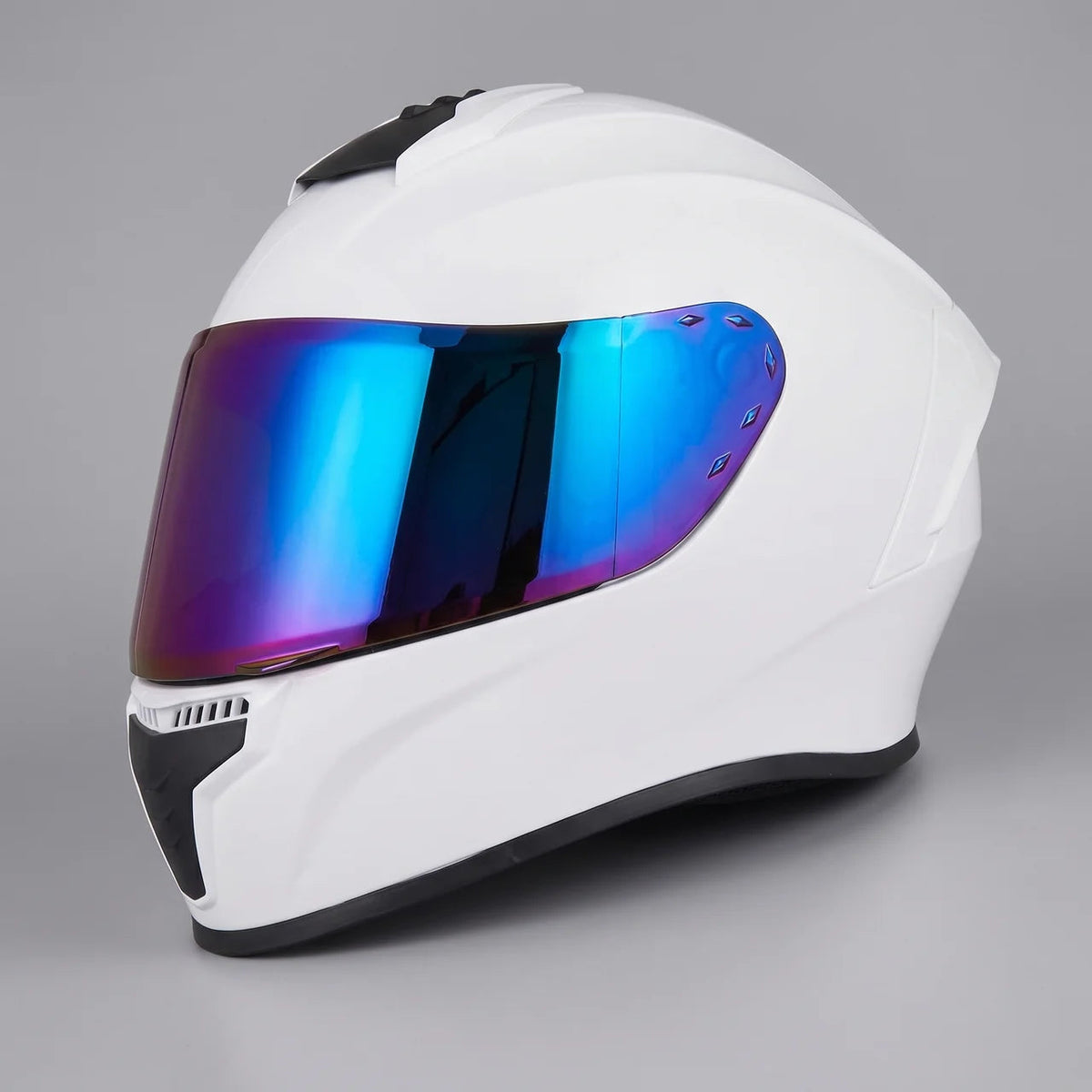 Full-Face Helmet Mirror Visor & Multi-Vent Removable Washable Liner
