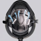 Full-Face Helmet Retro Stripe Goggle-Style Shield