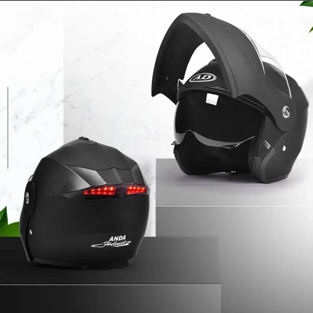 Full-Face Motorcycle Helmet Impact-Resistant ABS Shell & Anti-Scratch Visor