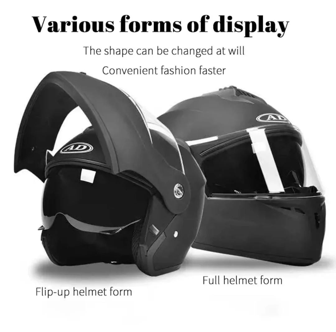Full-Face Motorcycle Helmet Impact-Resistant ABS Shell & Anti-Scratch Visor