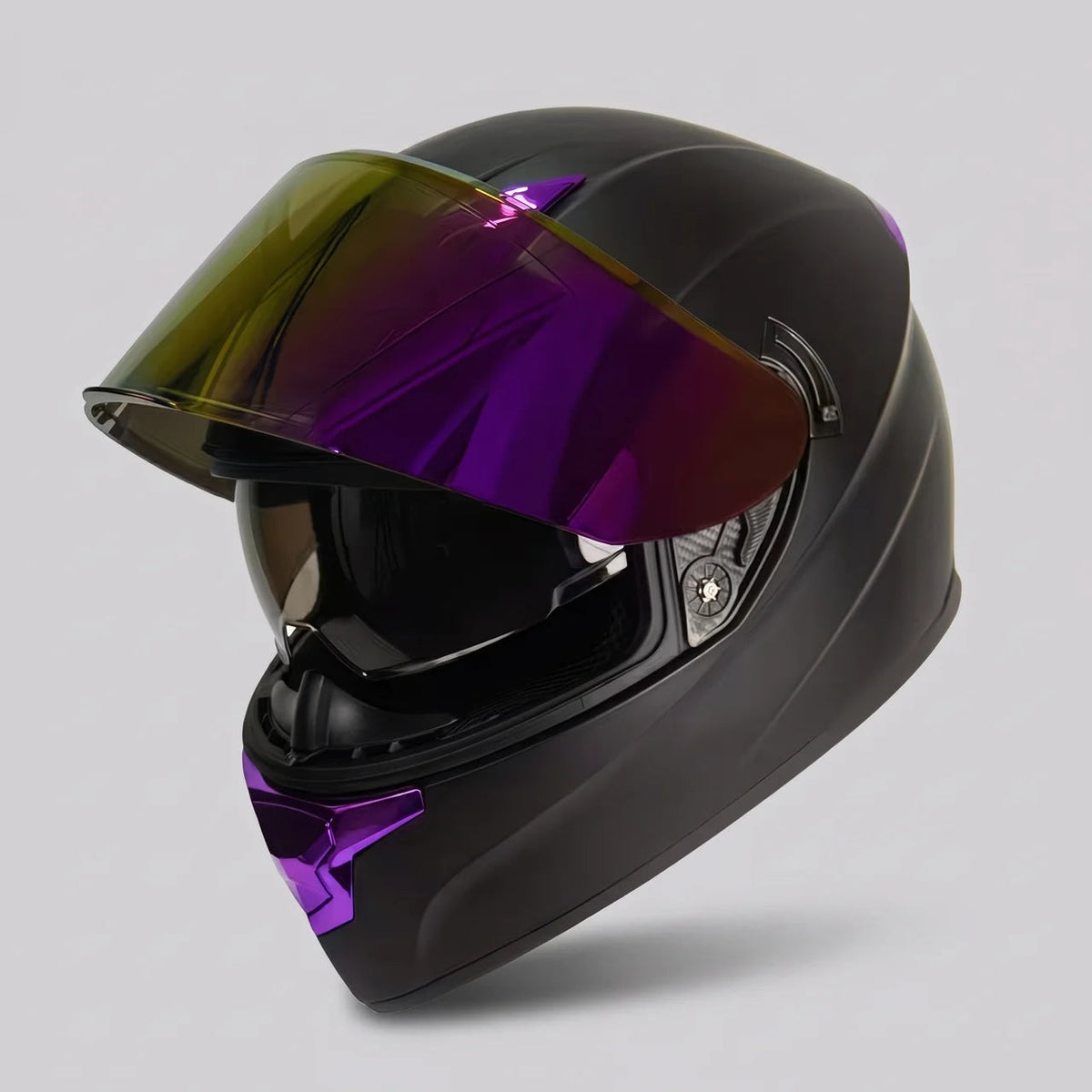 Full-Face Motorcycle Helmet Protective Clear Visor Purple