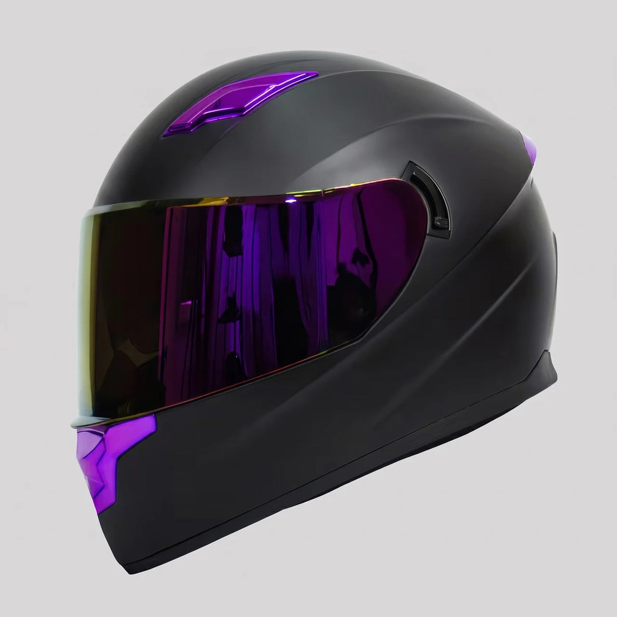 Full-Face Motorcycle Helmet Protective Clear Visor Purple