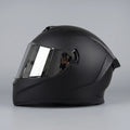 Full-Face Motorcycle Helmet Silver-Tinted Visor & Matte Black Shell