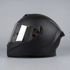 Full-Face Motorcycle Helmet Silver-Tinted Visor & Matte Black Shell