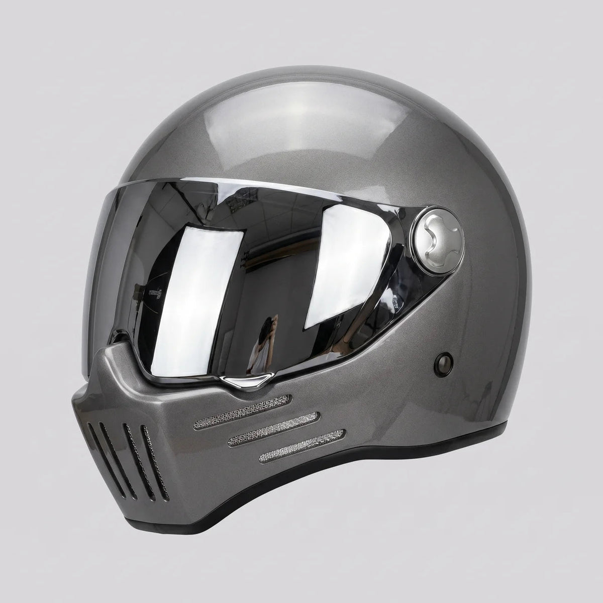 Full-Face Motorcycle Helmet Ventilated ABS Shell Mirror Visor