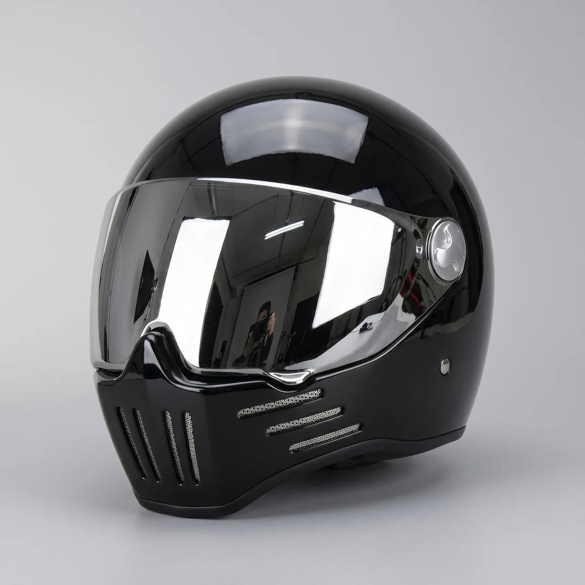 Full-Face Motorcycle Helmet Ventilated ABS Shell Mirror Visor