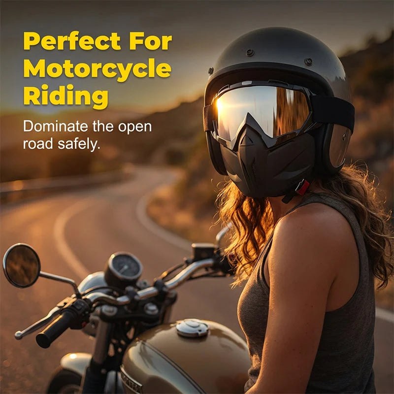 Full Face Shield Detachable Goggles & Side Vents