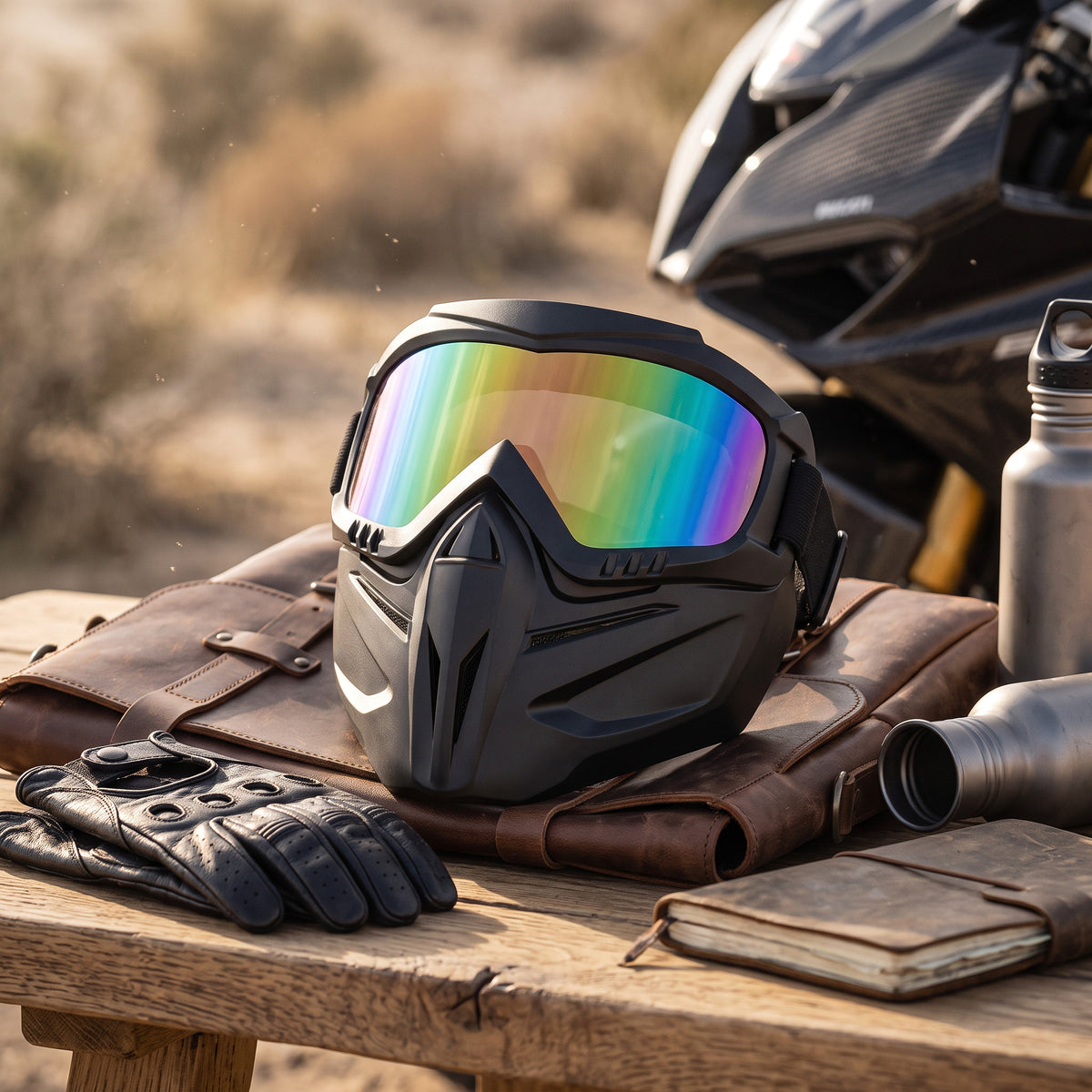 Full Face Shield Detachable Goggles & Side Vents