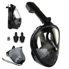 Full Face Snorkel Mask 180 Degree Wide View Floating Ball Valve Silicone Seal