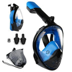 Full Face Snorkel Mask 180 Degree Wide View Floating Ball Valve Silicone Seal