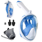 Full Face Snorkel Mask 180 Degree Wide View Floating Ball Valve Silicone Seal