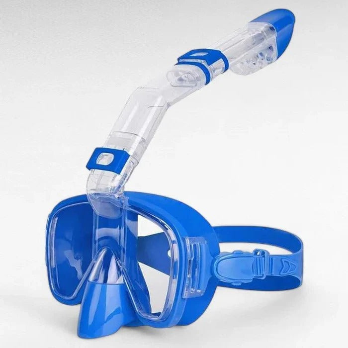 Full-Face Snorkel Mask Dry-Top Wide Breathing Tube 180° Panoramic