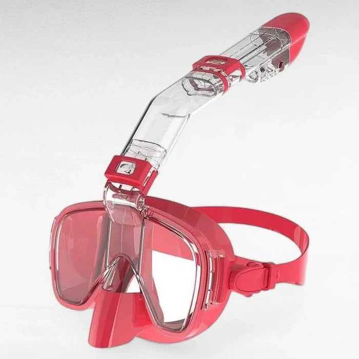 Full-Face Snorkel Mask Dry-Top Wide Breathing Tube 180° Panoramic