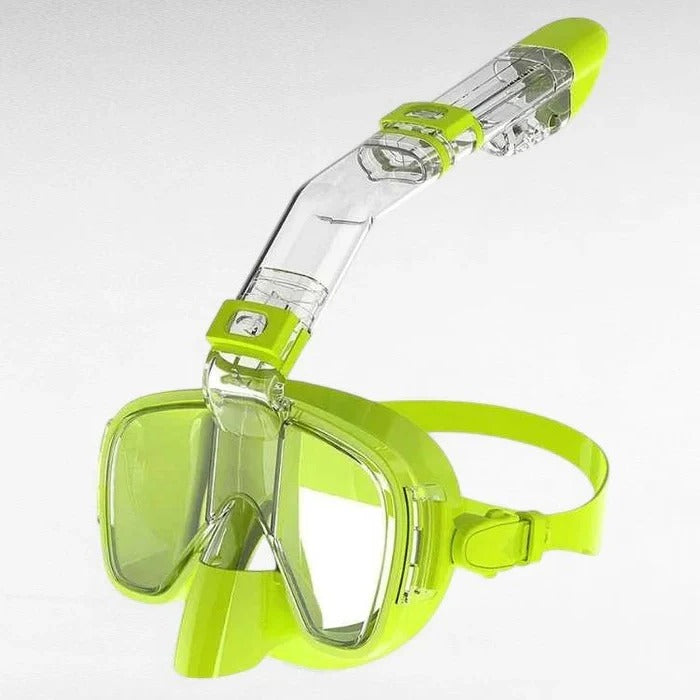 Full-Face Snorkel Mask Dry-Top Wide Breathing Tube 180° Panoramic