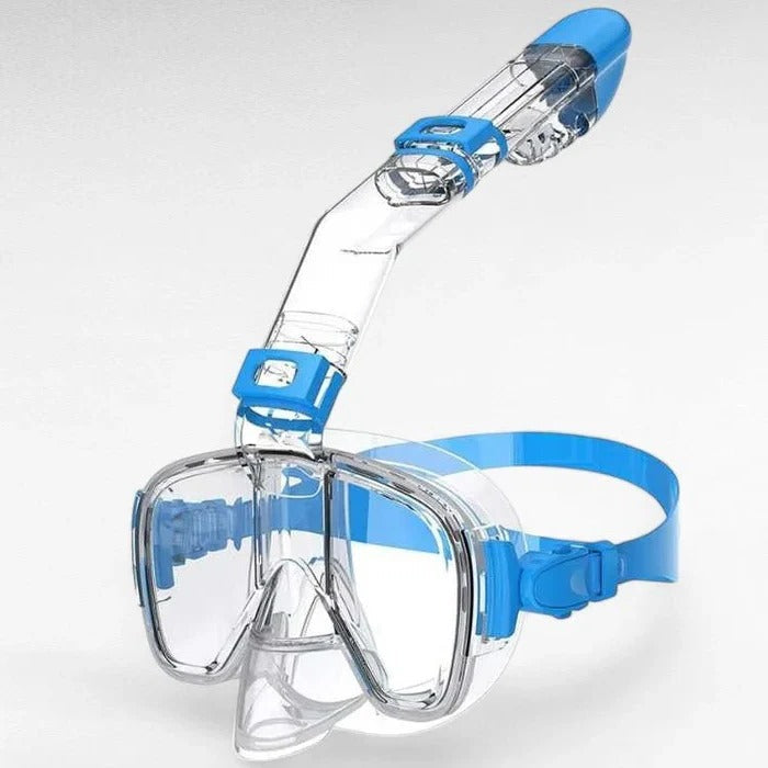 Full-Face Snorkel Mask Dry-Top Wide Breathing Tube 180° Panoramic