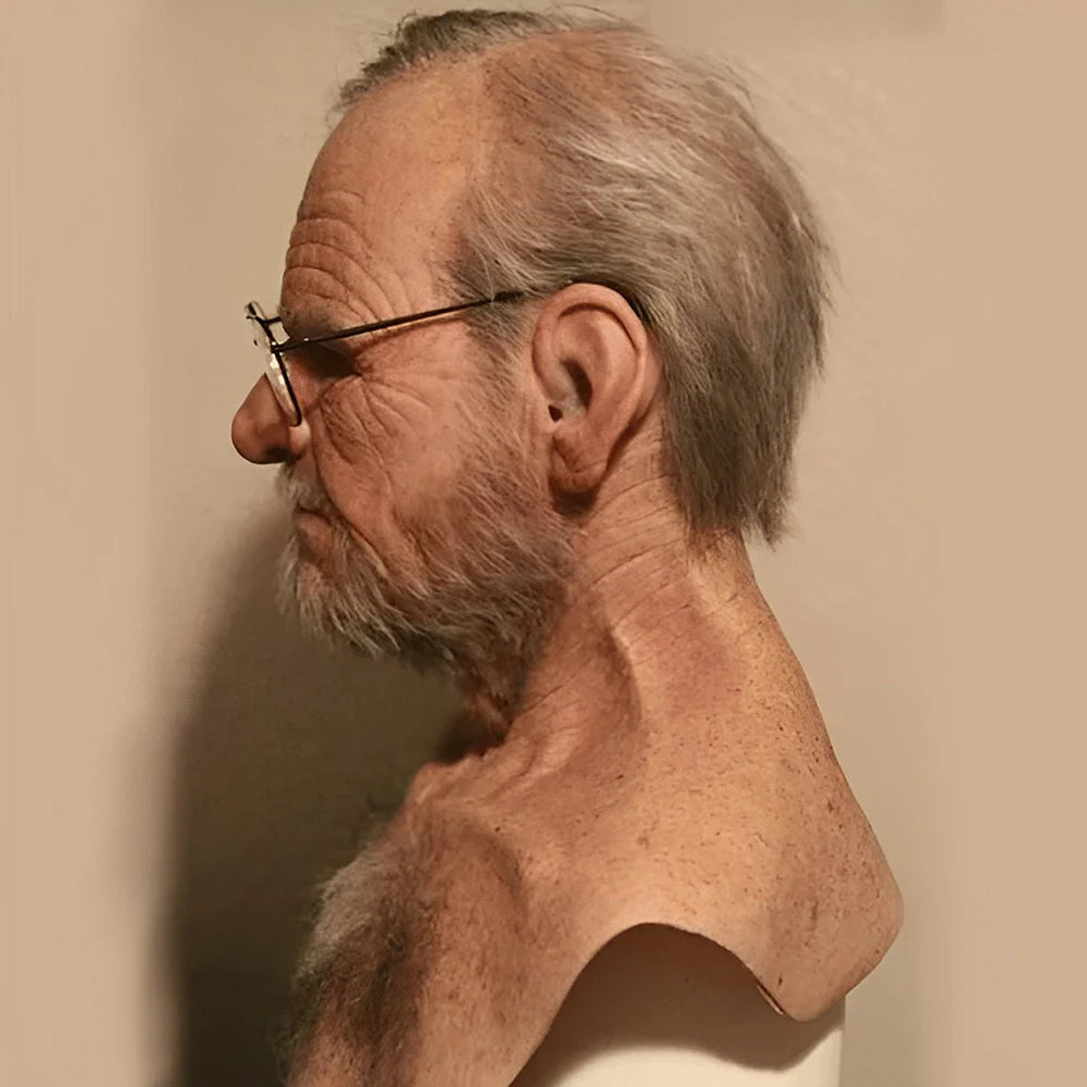 Full Head Mask Natural Latex Movable Mouth With Hair