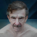 Full Head Mask Natural Latex Movable Mouth With Hair