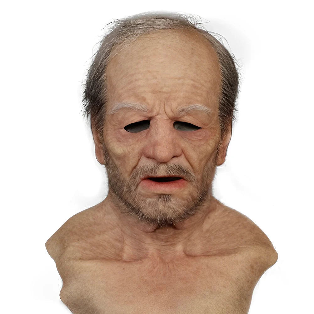 Full Head Mask Natural Latex Movable Mouth With Hair