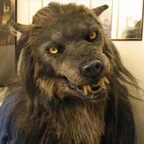 Full-Head Mask Wolf Flexible Silicone & Synthetic Hair