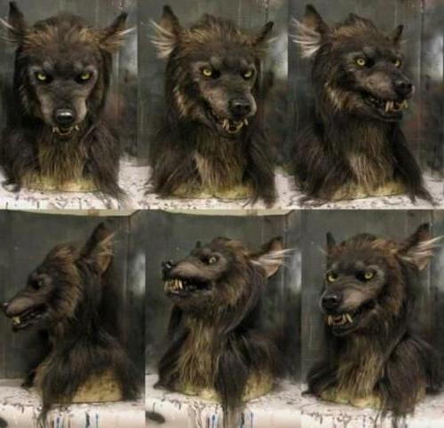 Full-Head Mask Wolf Flexible Silicone & Synthetic Hair