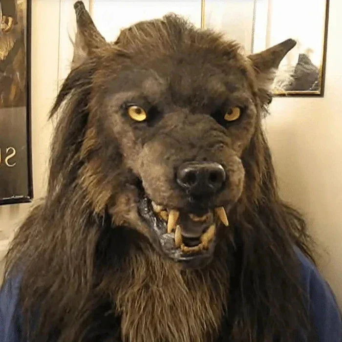 Full-Head Mask Wolf Flexible Silicone & Synthetic Hair