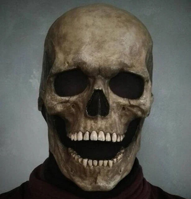 Full Head Skull Mask Movable Jaw Breathable Latex