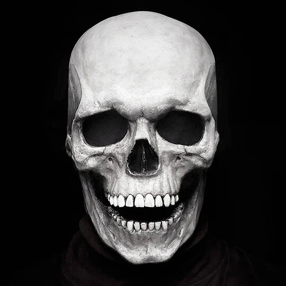 Full Head Skull Mask Movable Jaw Breathable Latex