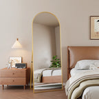 Full-Length Mirror Curved Tempered Glass & Slim Aluminum