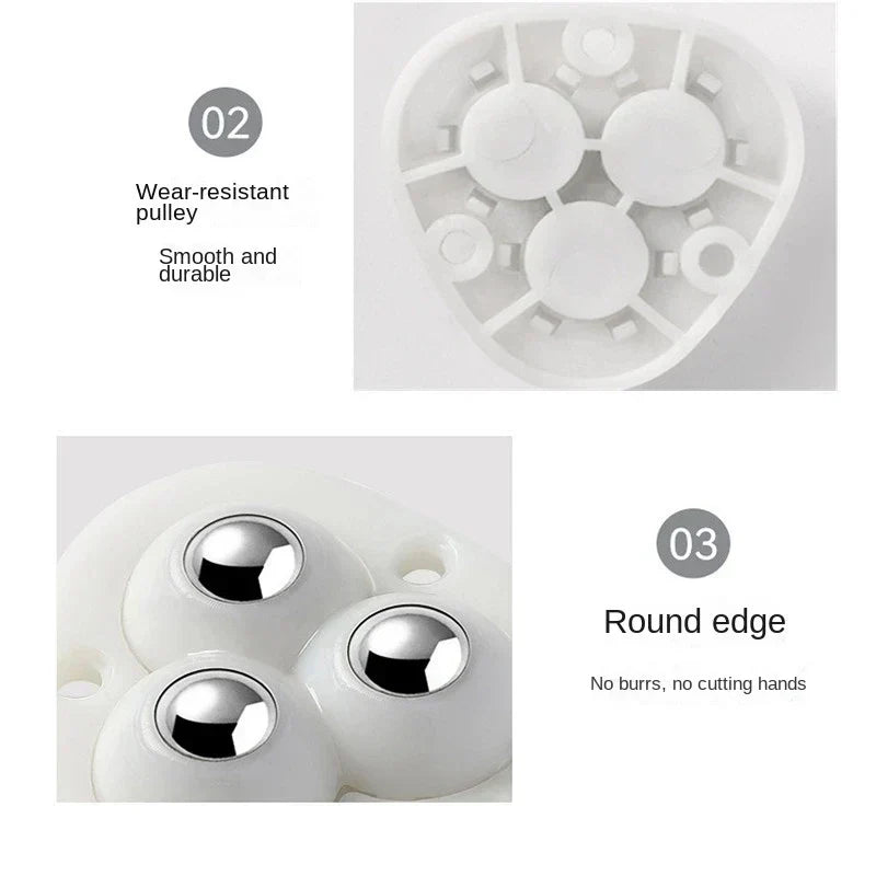 Furniture Caster Set Self-Adhesive 360° Rotation 220 Lb Capacity