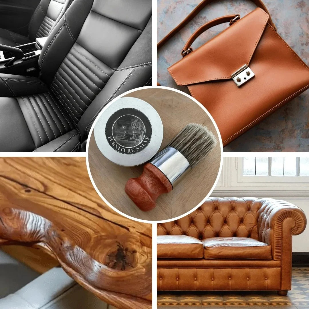 Furniture & Leather Polish Beeswax Brush Included