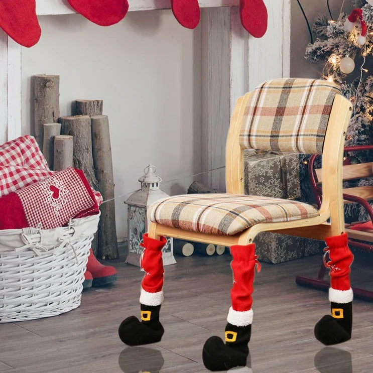 Furniture Leg Covers Santa Claus Removable Fabric