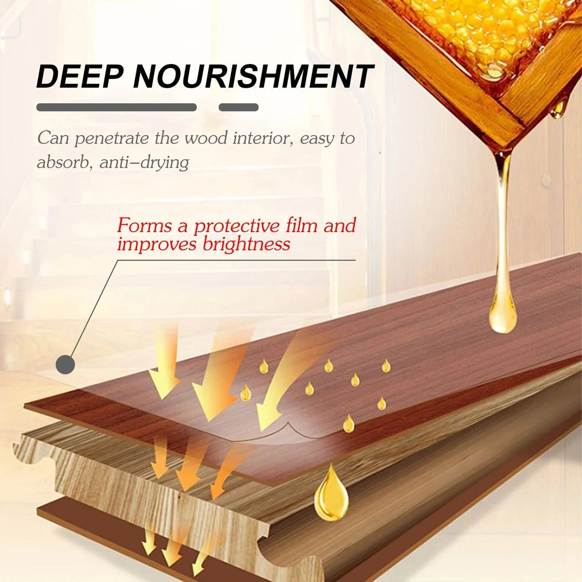 Furniture Polish Spray Beeswax Formula Non-Toxic Slip-Resistant