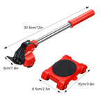 Furniture Roller Set Ergonomic Lifter & 360-Degree Wheels