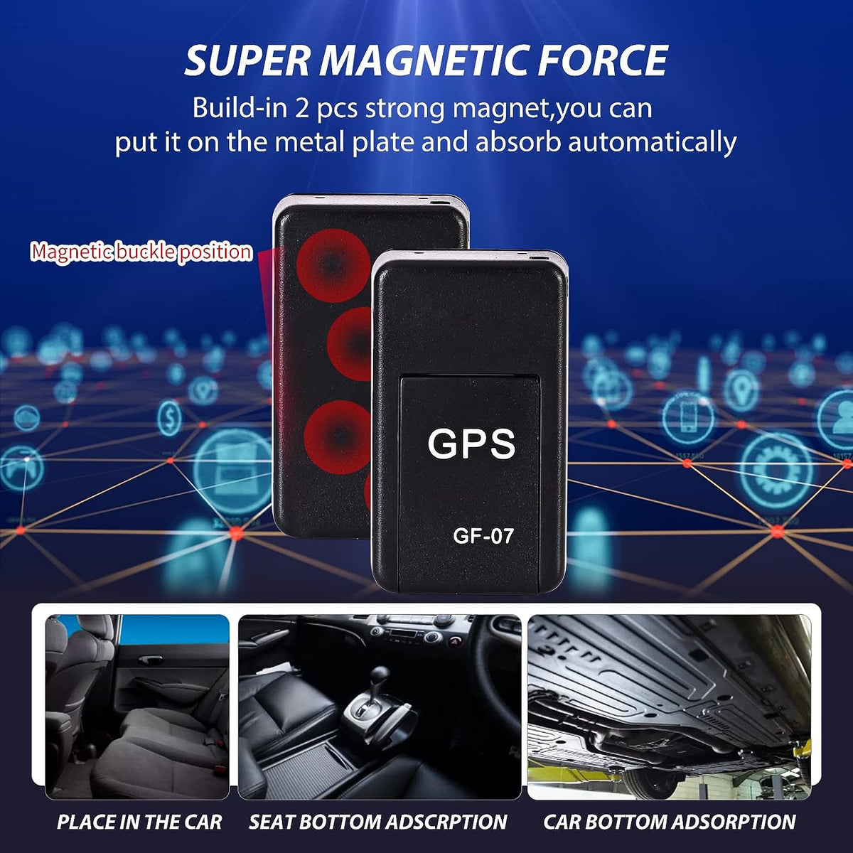 GPS Car Tracker Magnetic Real-Time Audio Monitor
