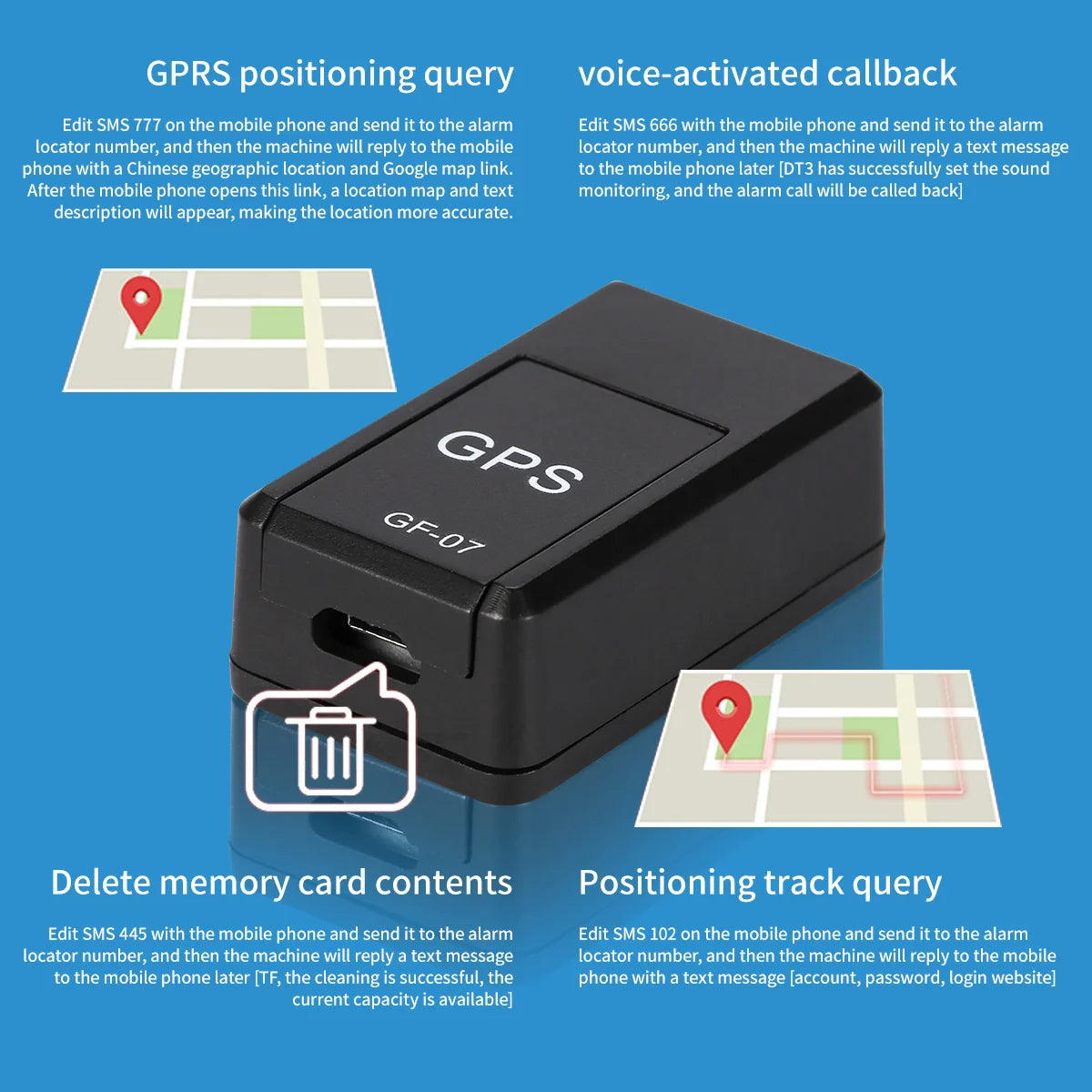 GPS Tracker Magnetic Real-Time Voice Recording