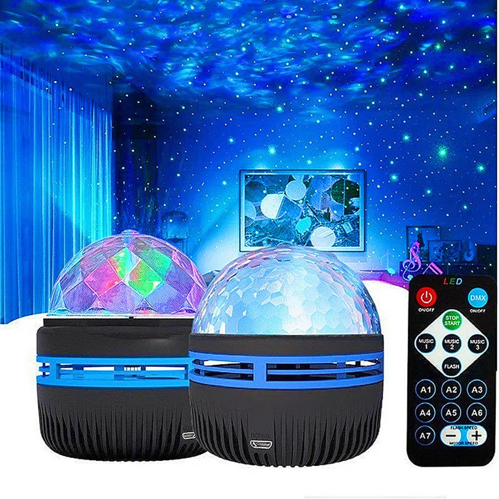 Galaxy Projector Aurora & Stars Music-Syncing USB Powered