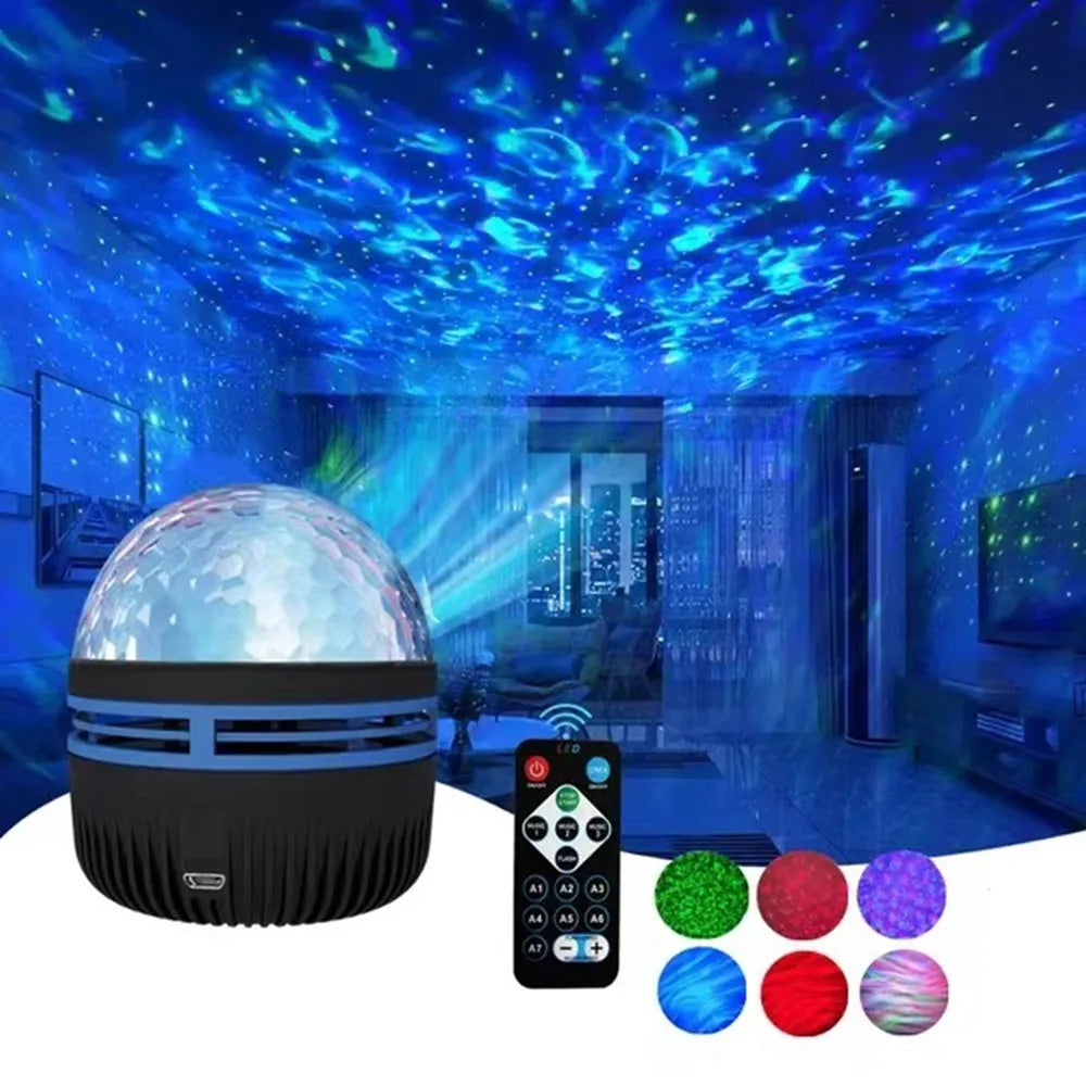 Galaxy Projector Aurora & Stars Music-Syncing USB Powered