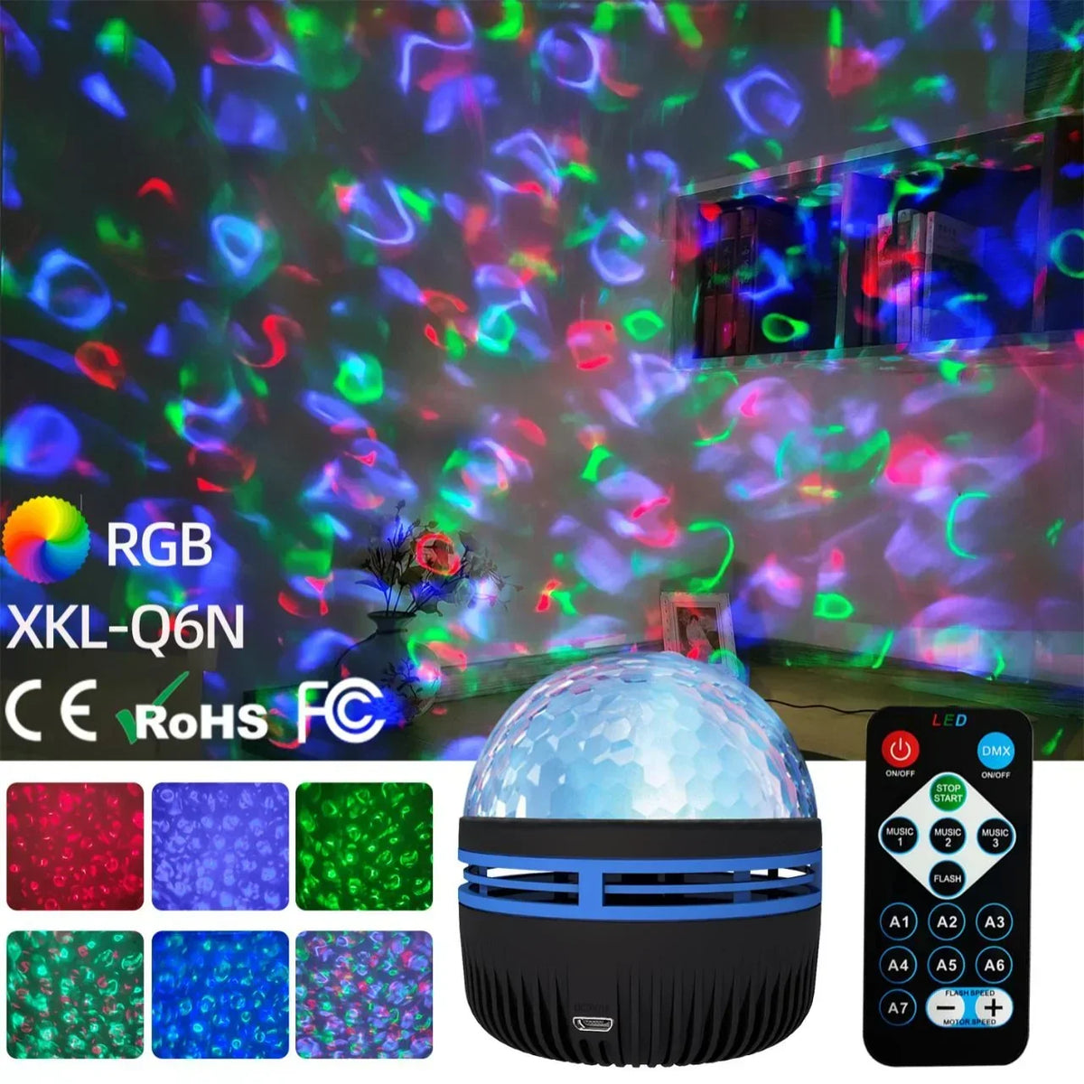 Galaxy Projector Aurora & Stars Music-Syncing USB Powered