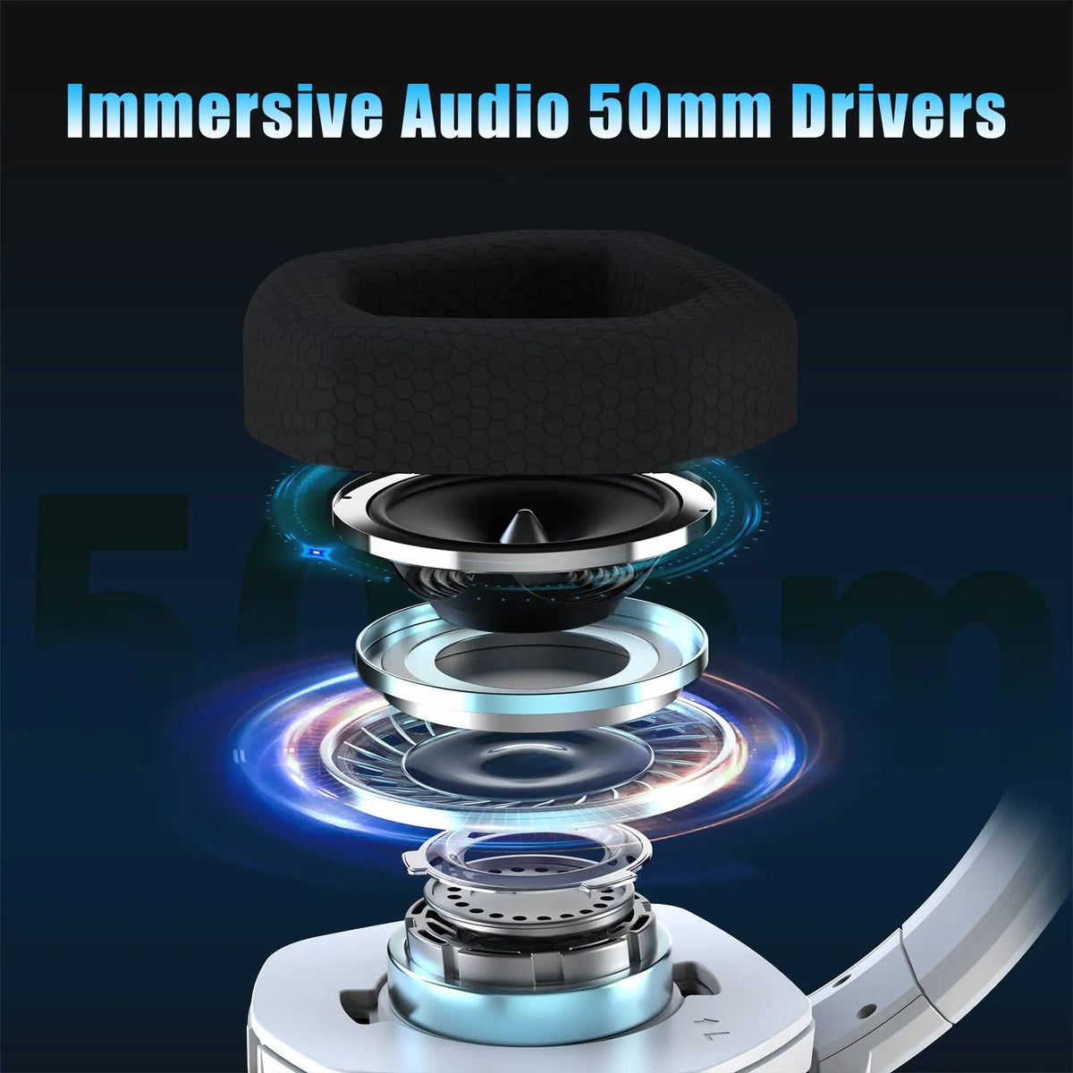 Gaming Headset Dual Wireless Active Noise Cancellation 100-Hour Battery