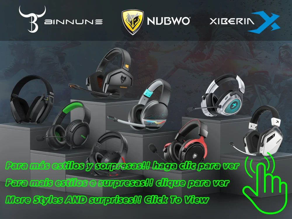 Gaming Headset Dual Wireless Active Noise Cancellation 100-Hour Battery