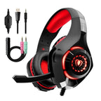 Gaming Headset Wired Over-Ear Boom Mic & LED