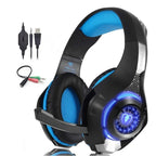 Gaming Headset Wired Over-Ear Boom Mic & LED