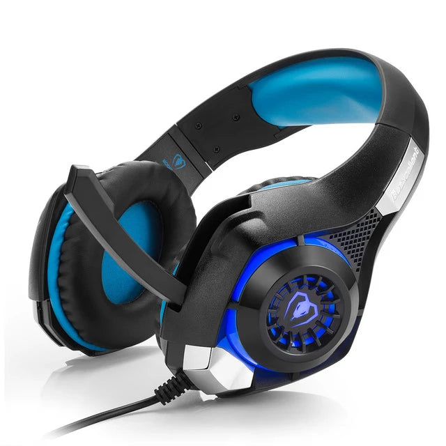 Gaming Headset Wired Over-Ear Boom Mic & LED