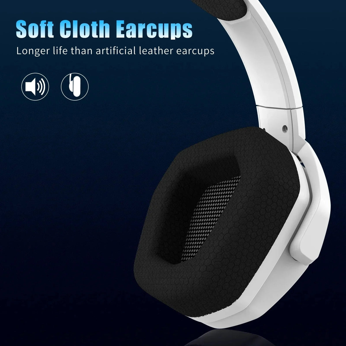 Gaming Headset Wireless Active Noise Reduction Built-In Mic