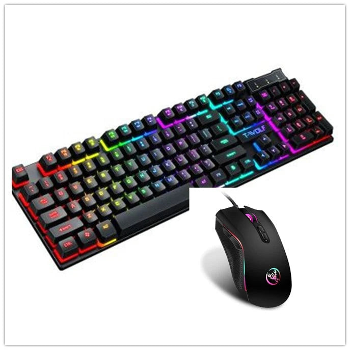 Gaming Keyboard & Mouse Combo Full-Size RGB Wired USB